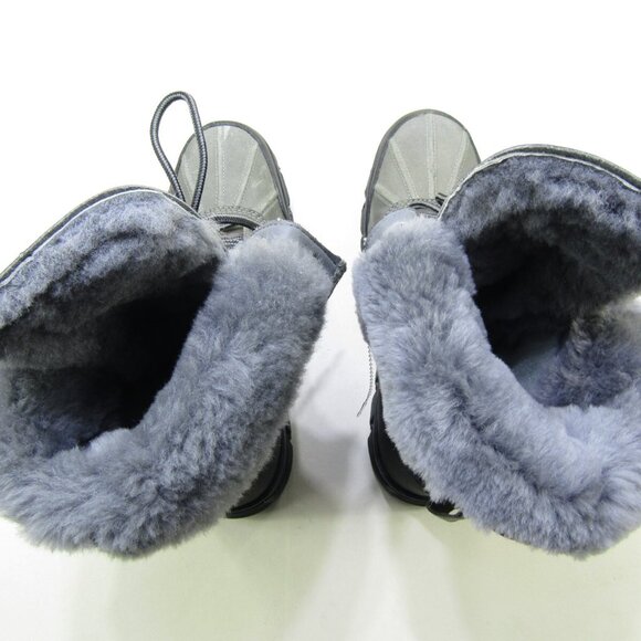 Mark Ecko Boots Mens 13 Water Resistant Gray Black Faux Fur Lined Winter Rain - Picture 4 of 7